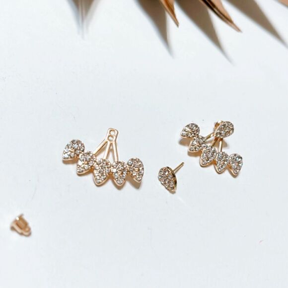 Diamond decor stud earrings #391 - Picture 4 of 6